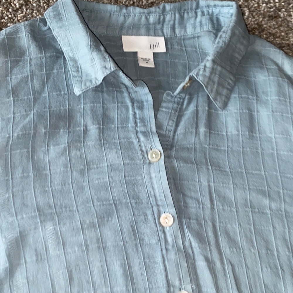 J. Jill Light Blue Button-Down Shirt H - Picture 4 of 4